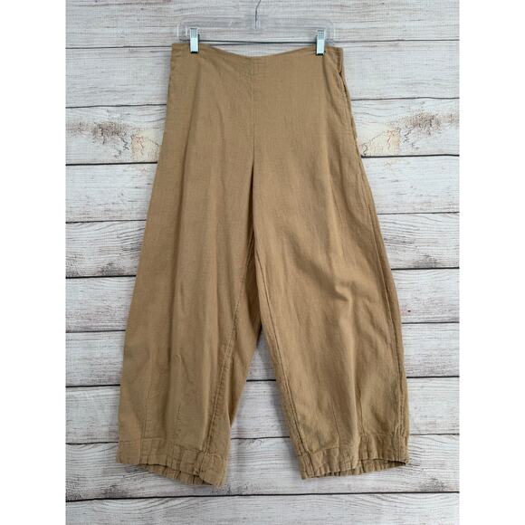 Free People Pants - Free People Free EST Linen Blend Wide Leg Pull On Pants Womens Small Beige Tan